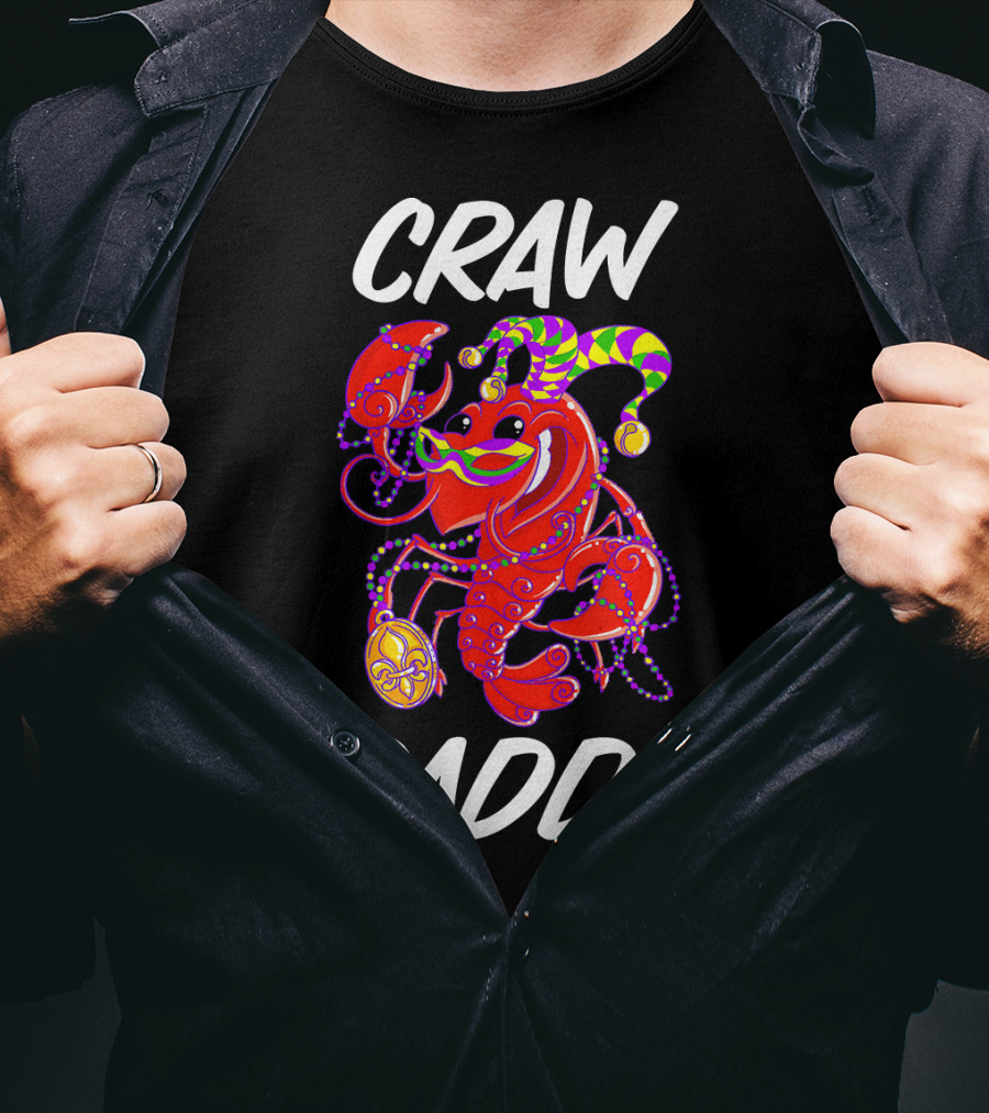 Crawdaddy Mardi Gras Celebration With Crawfish Jester T-Shirt