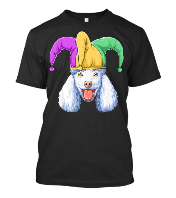 Mardi Gras Poodle Jester Hat Carnival Poodle T-Shirt