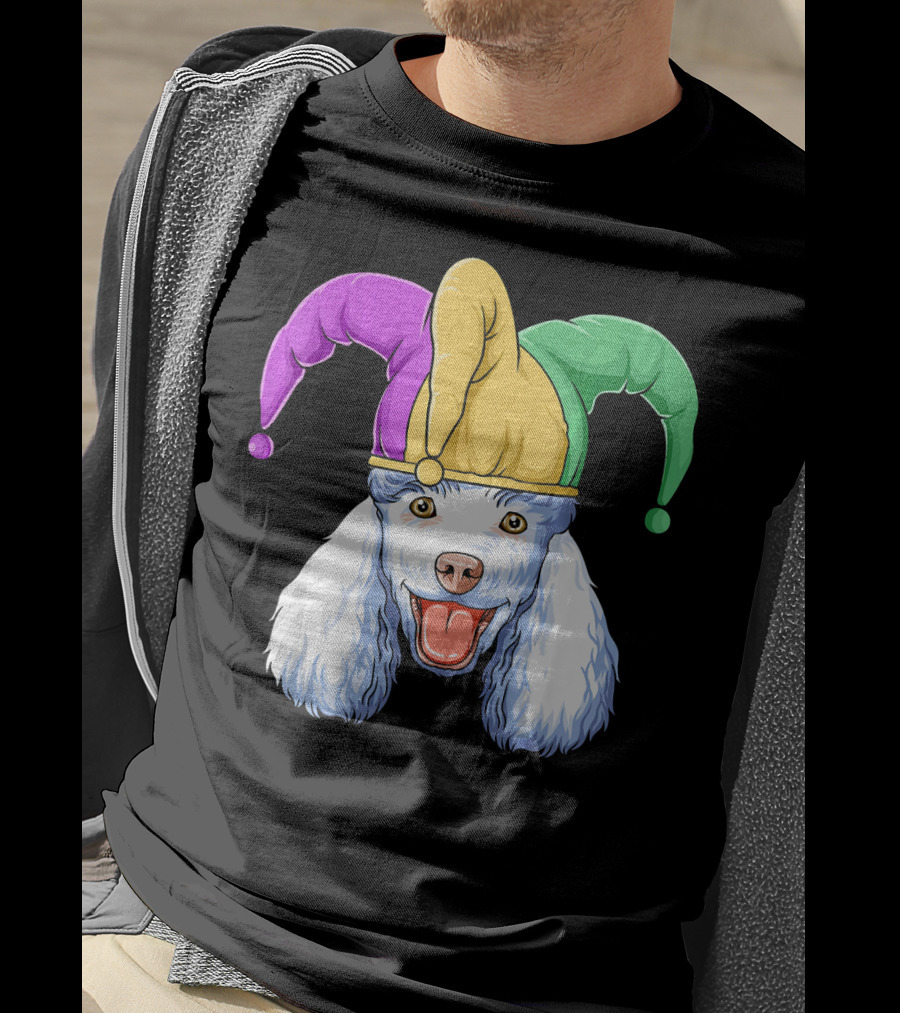 Mardi Gras Poodle Jester Hat Carnival Poodle T-Shirt