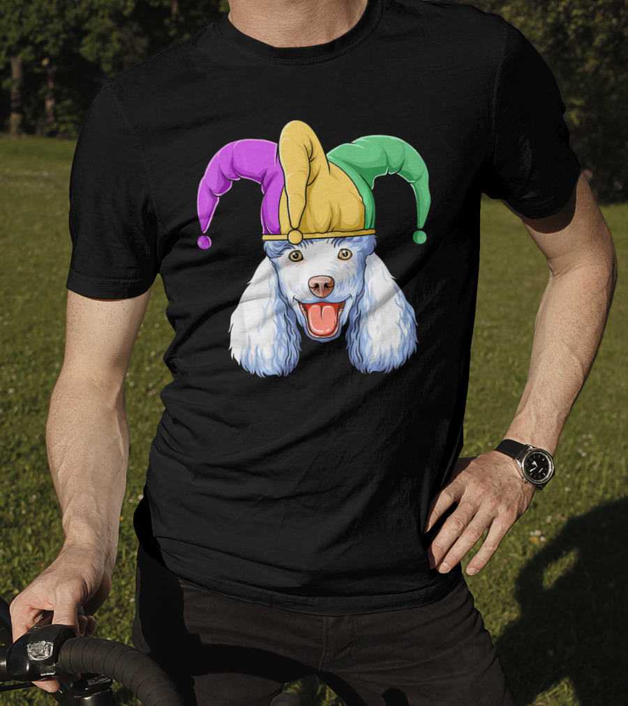 Mardi Gras Poodle Jester Hat Carnival Poodle T-Shirt