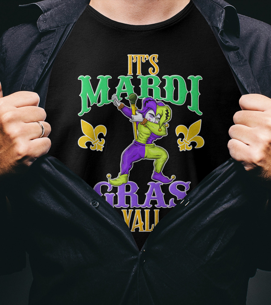 It's Mardi Gras Y'all Dabbing Jester Fleur De Lis T-Shirt