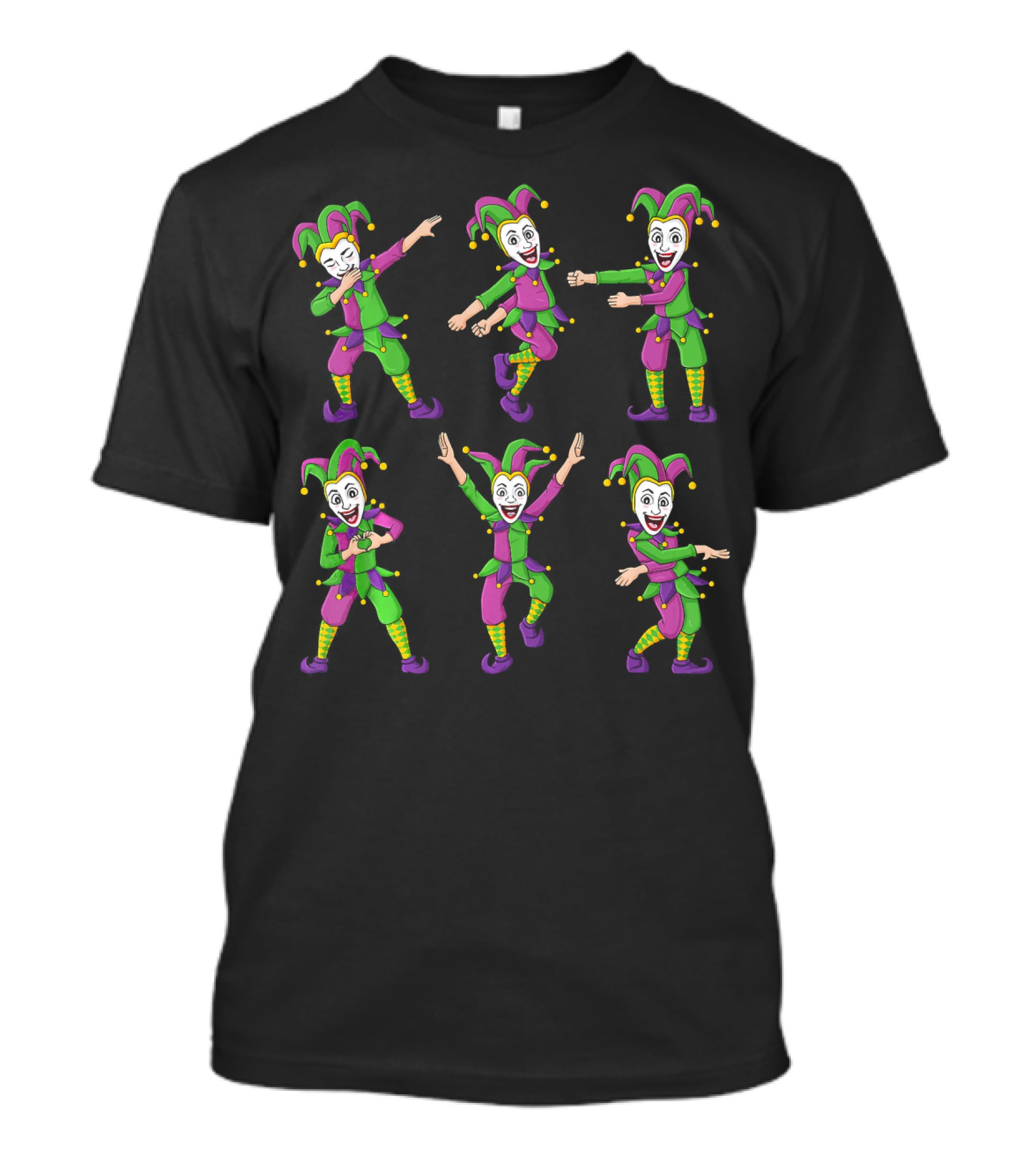 Mardi Gras Jesters Dancing Celebration Jokers T-Shirt