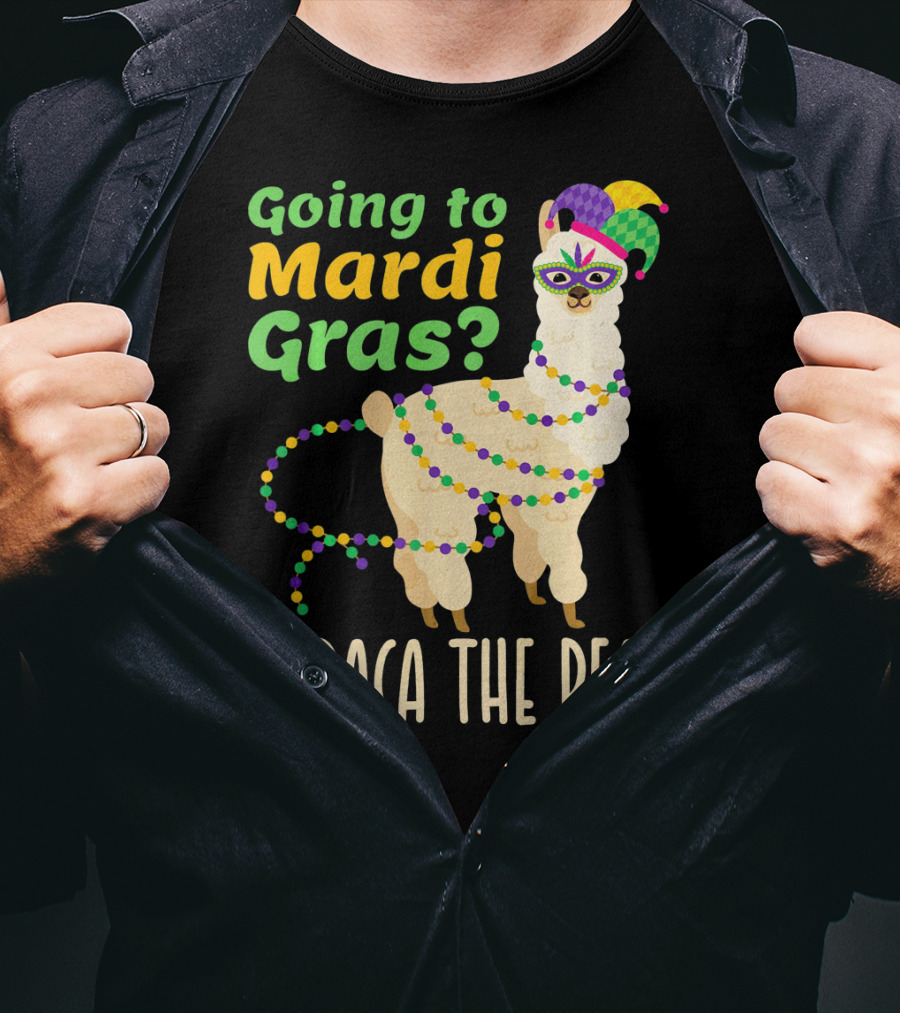 Going To Mardi Gras Alpaca The Beads T-Shirt