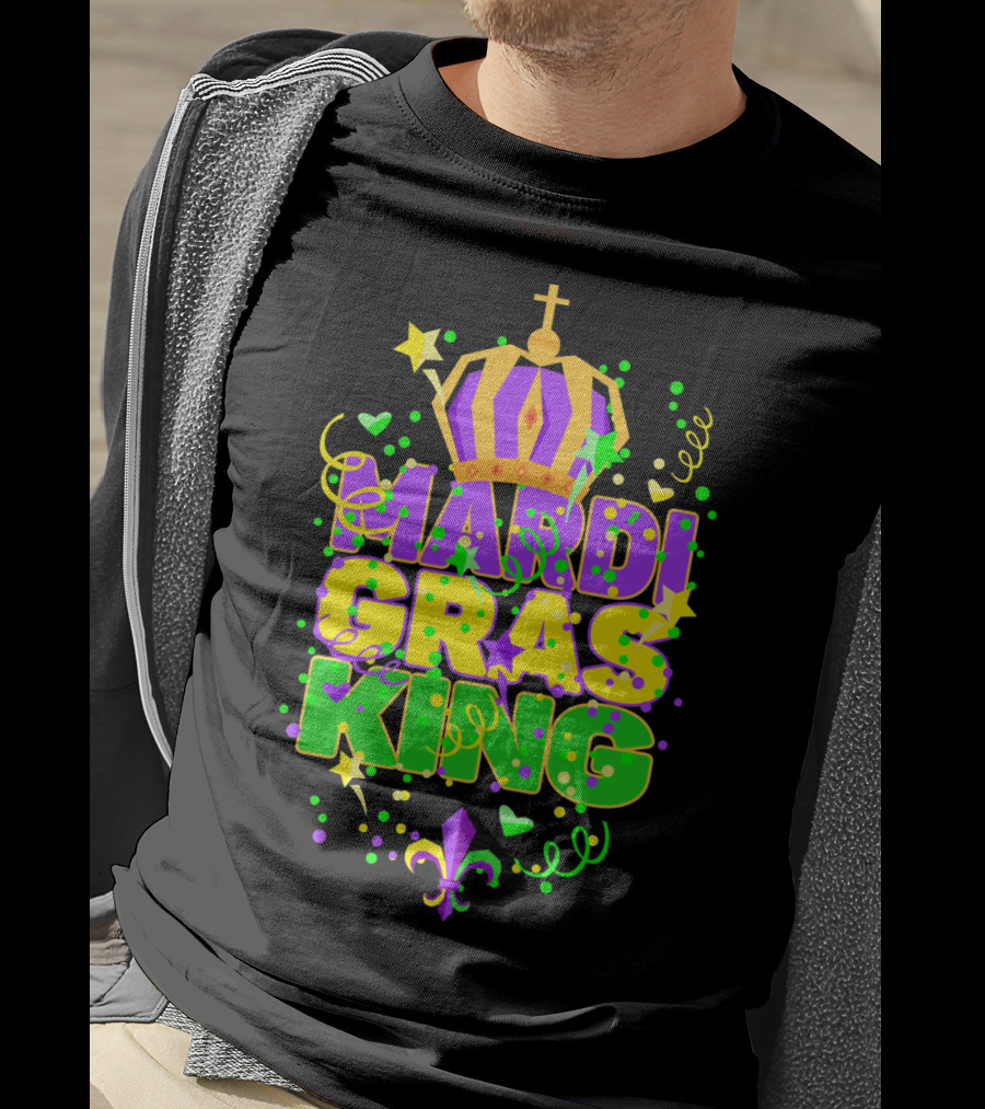 Mardi Gras King Crown Colorful T-Shirt