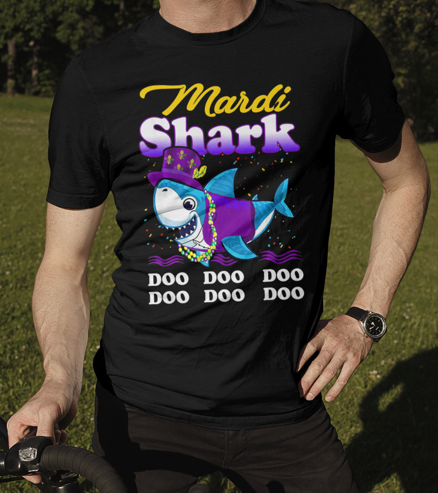 Mardi Shark Doo Doo Doo Doo Funny Mardi Gras T-Shirt