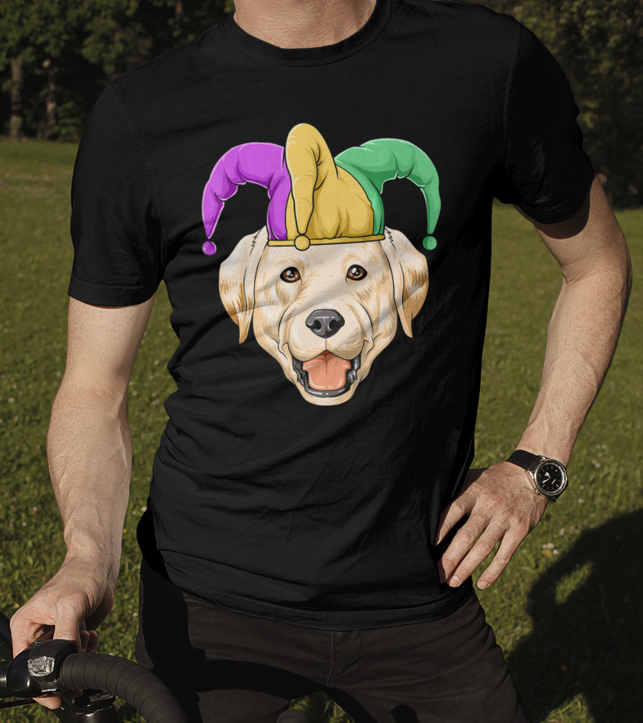Mardi Gras Labrador In Jester Hat Carnival T-Shirt