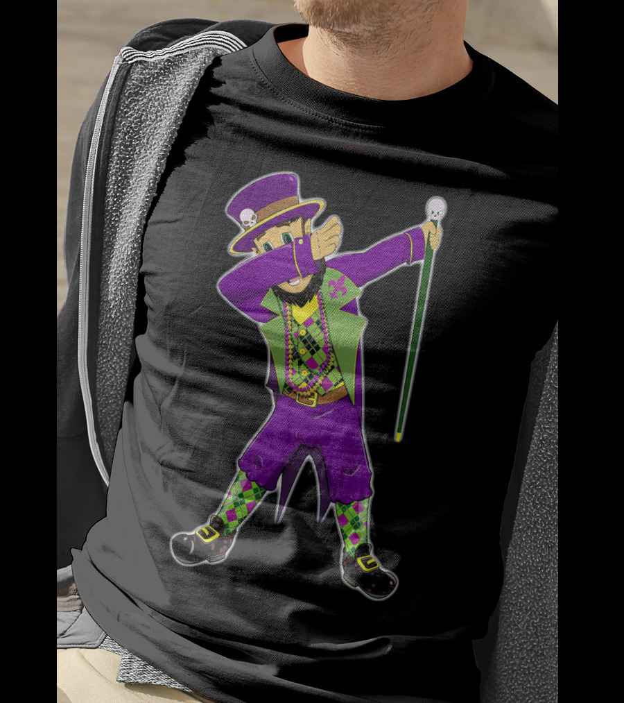 Kids Mardi Gras Jester Dabbing Colorful Costume T-Shirt