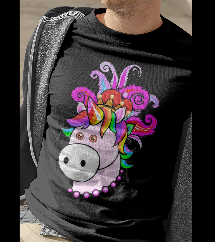 Kids Unicorn Mardi Gras New Orleans T-Shirt