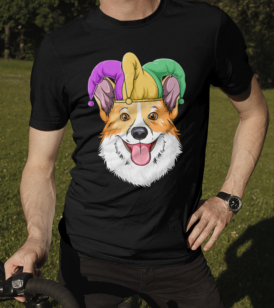 Mardi Gras Corgi Jester Hat Corgi Carnival T-Shirt