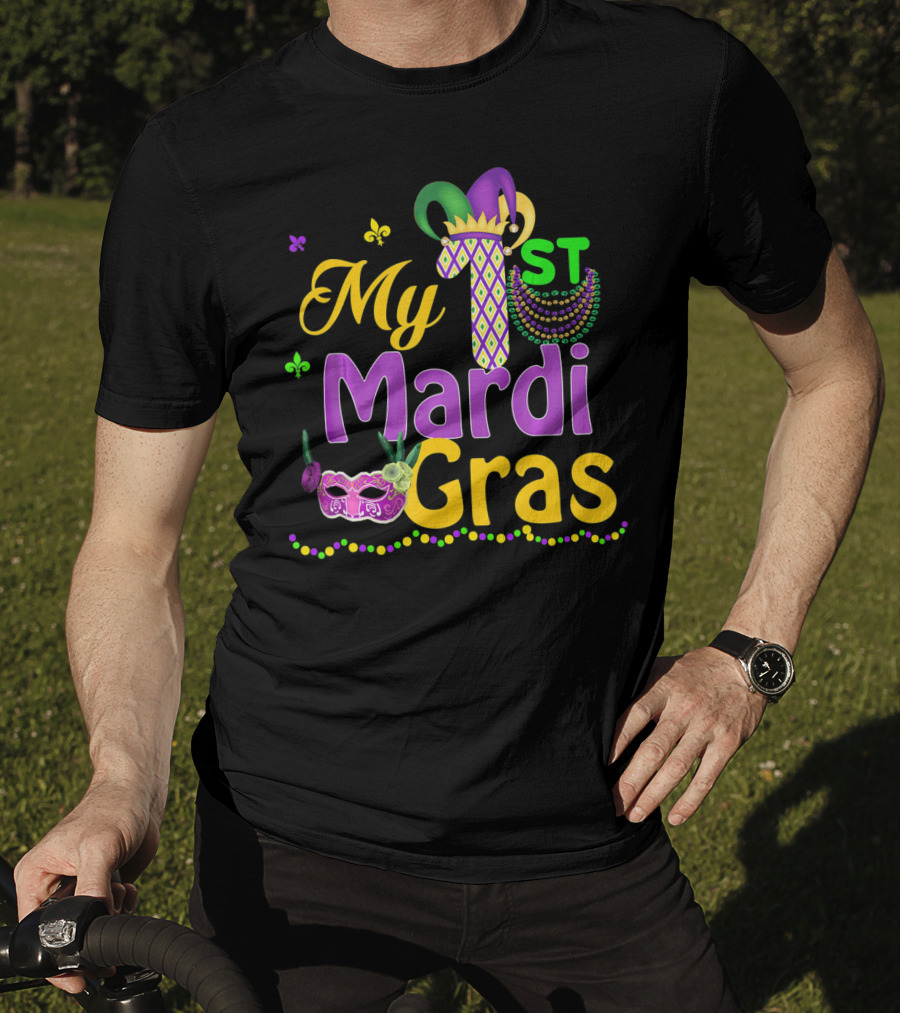 My 1st Mardi Gras Mask Beads Celebratory T-Shirt