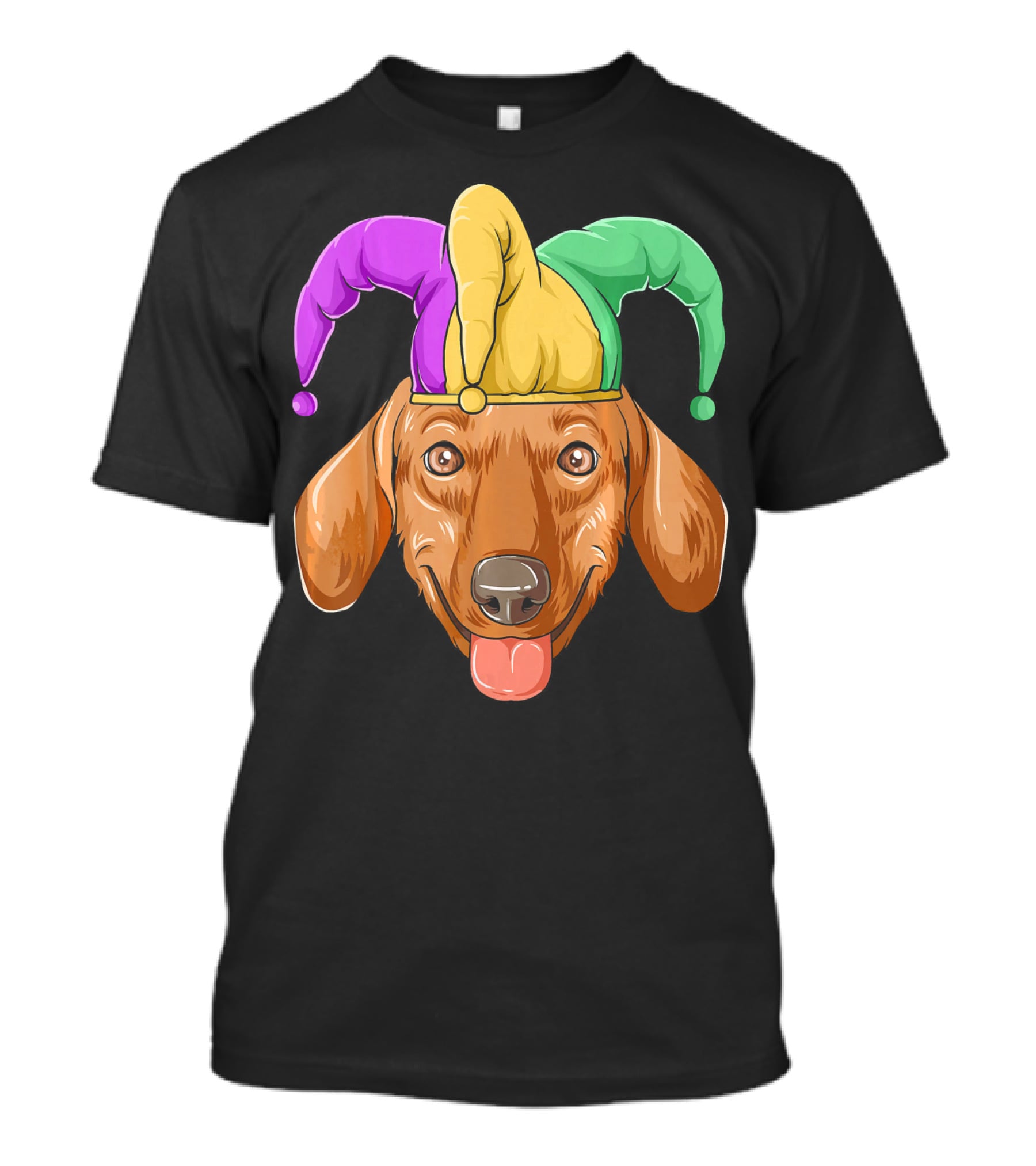 Mardi Gras Dachshund Carnival Jester Hat T-Shirt