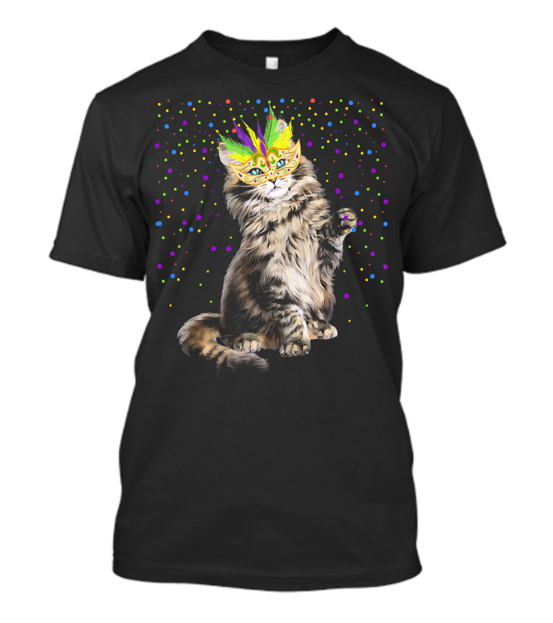 Mardi Gras Cat Mask Party In New Orleans T-Shirt