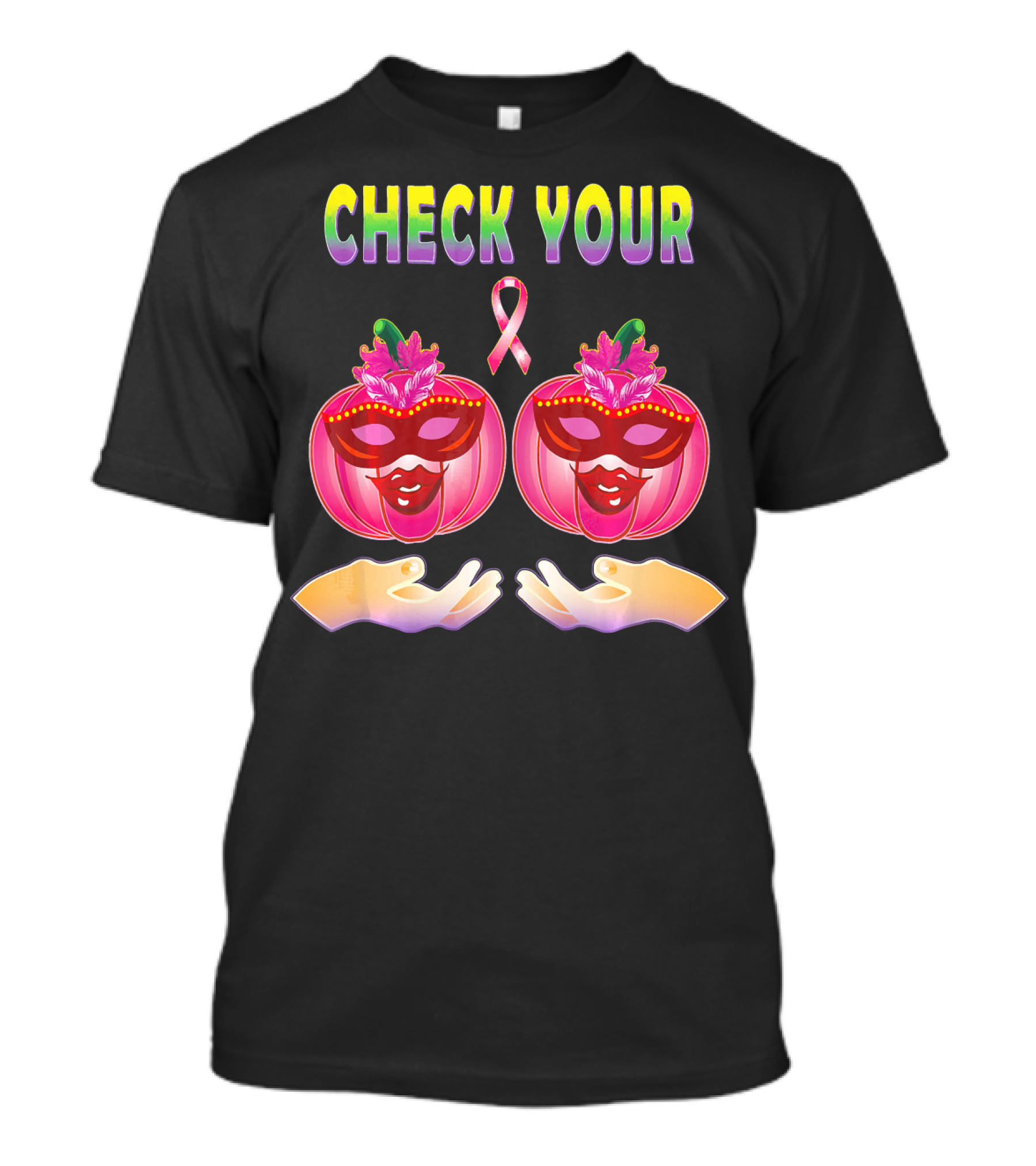 Check Your Pumpkins Breast Cancer Awareness T-Shirt
