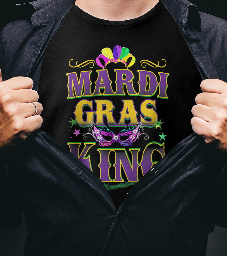 Mardi Gras King Crown Mask Fat Tuesday T-Shirt