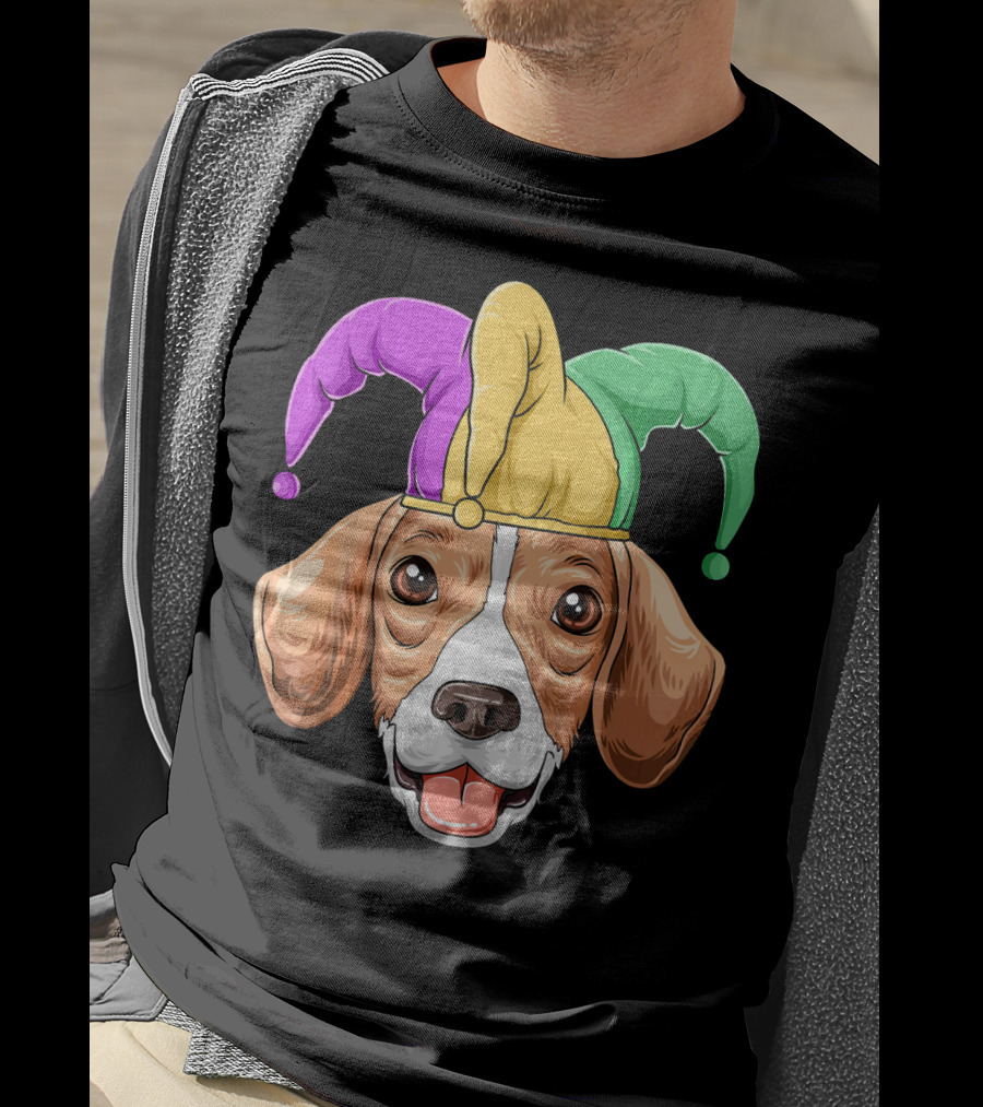 Mardi Gras Beagle Jester Hat Carnival Beagle T-Shirt