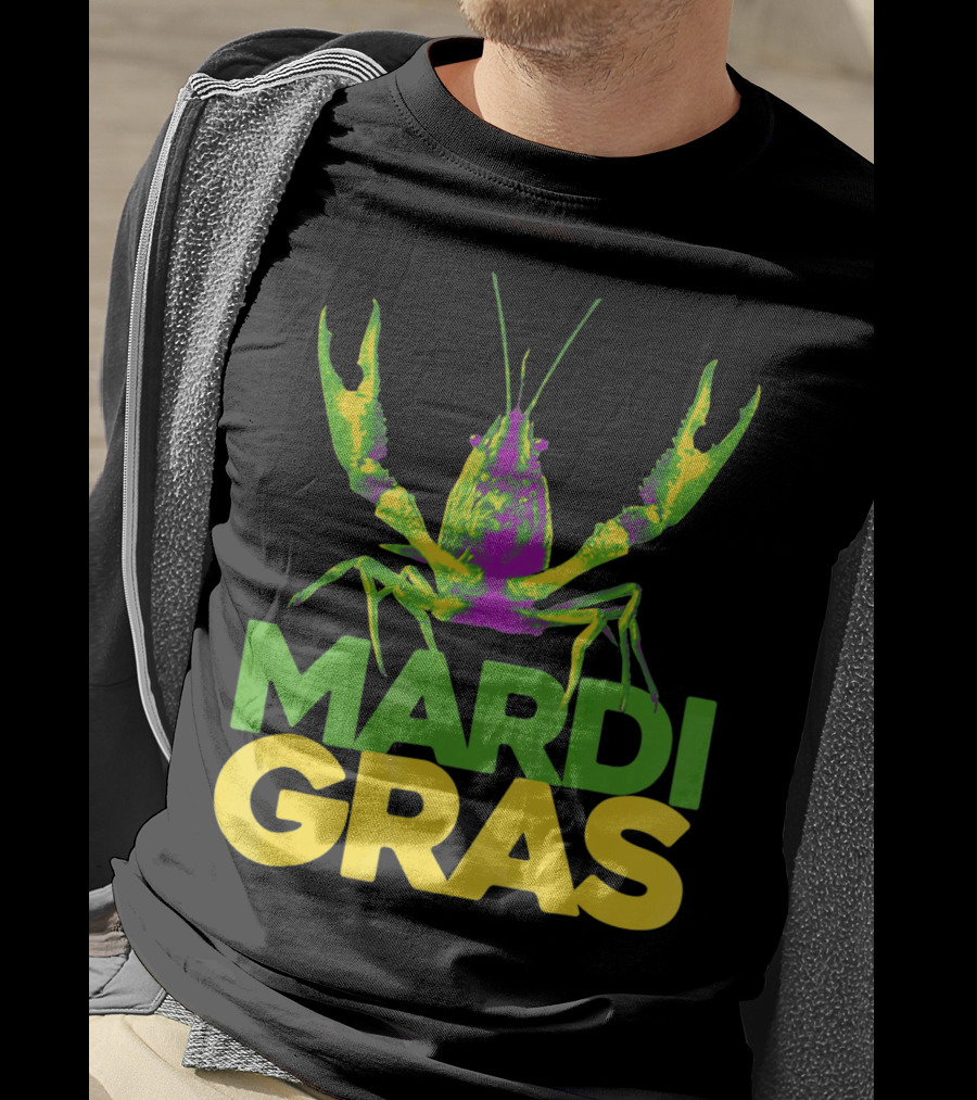 Mardi Gras Crawfish Vintage New Colorful T-Shirt