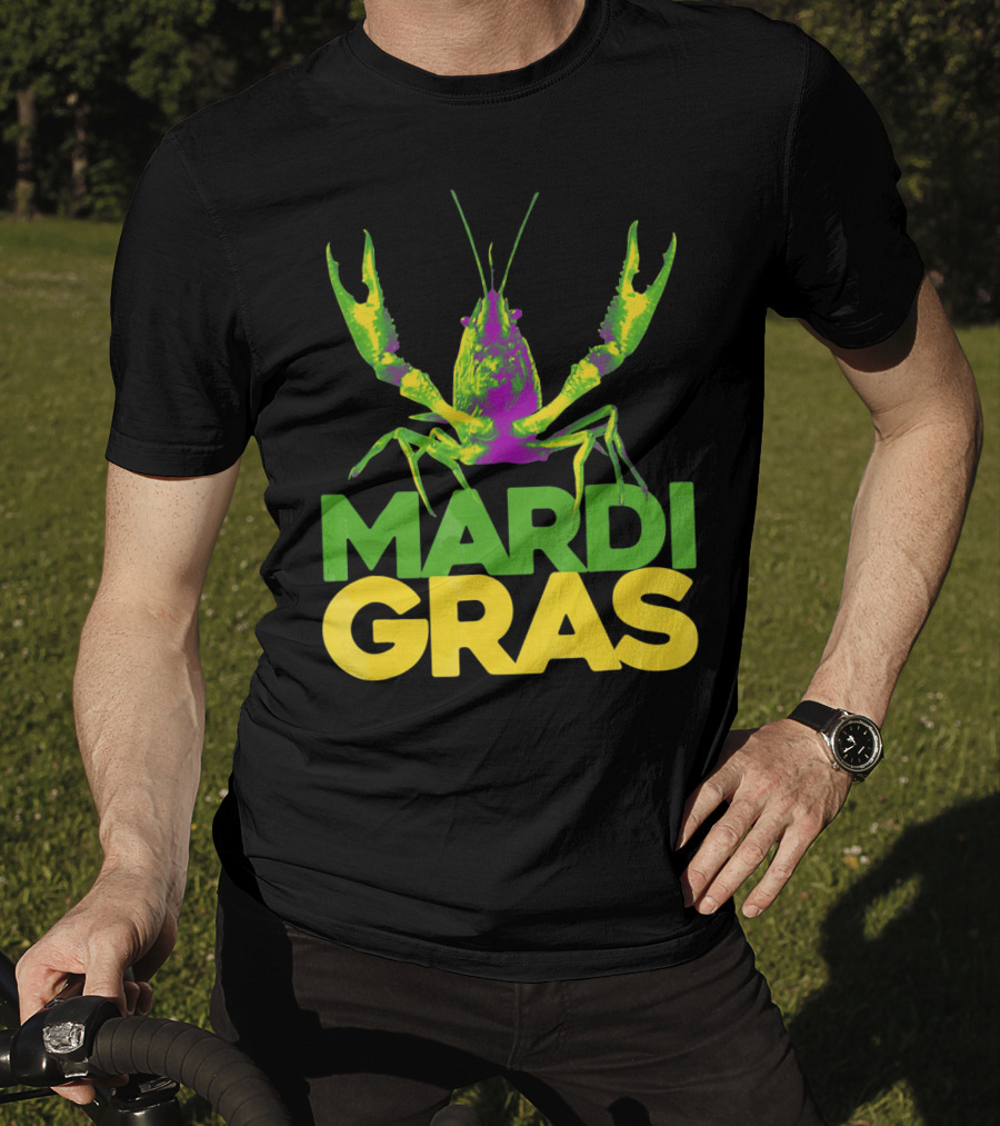 Mardi Gras Crawfish Vintage New Colorful T-Shirt
