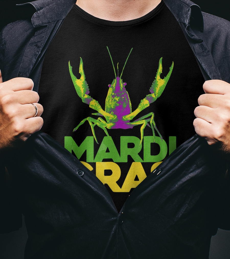 Mardi Gras Crawfish Vintage New Colorful T-Shirt