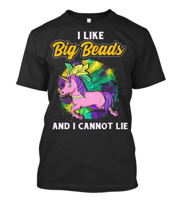 I Like Big Beads And I Cannot Lie Kids Funny Mardi Gras Pink And Pur T-Shirt