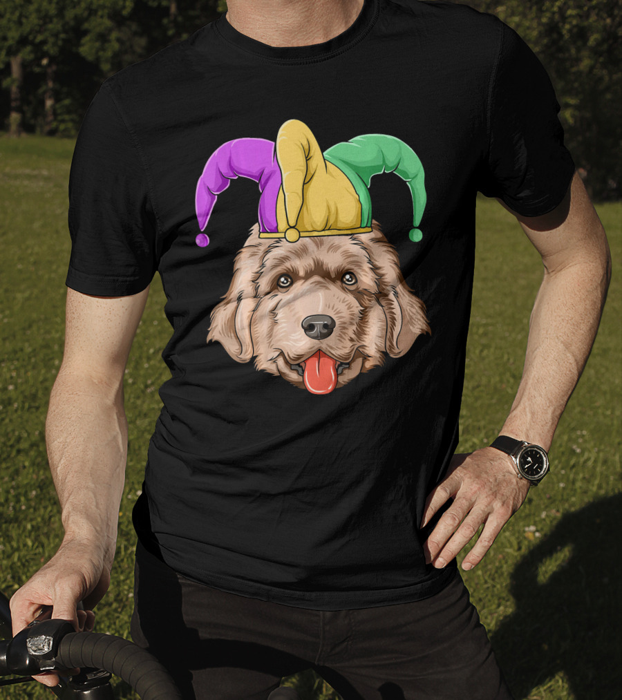 Mardi Gras Jester Newfoundland Dog Hat T-Shirt