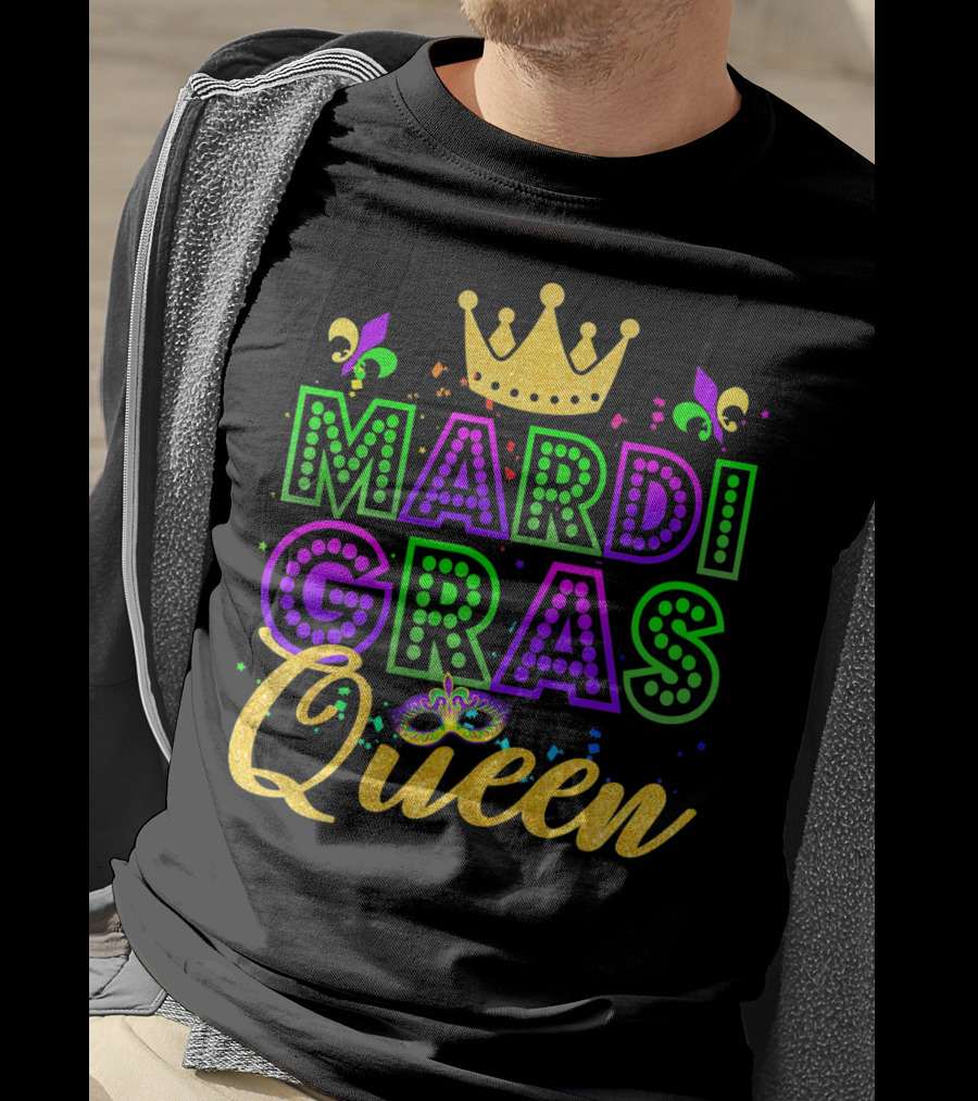 Mardi Gras Queen Crown Fleur-de-Lis Carnival Festival T-Shirt