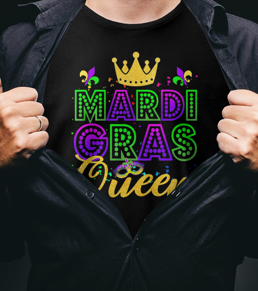 Mardi Gras Queen Crown Fleur-de-Lis Carnival Festival T-Shirt
