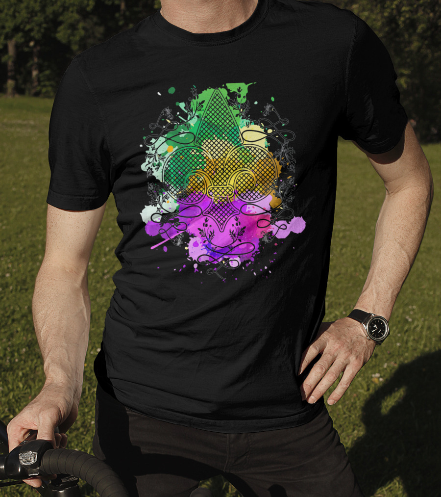 Fleur De Lis Mardi Gras Carnival Colors T-Shirt