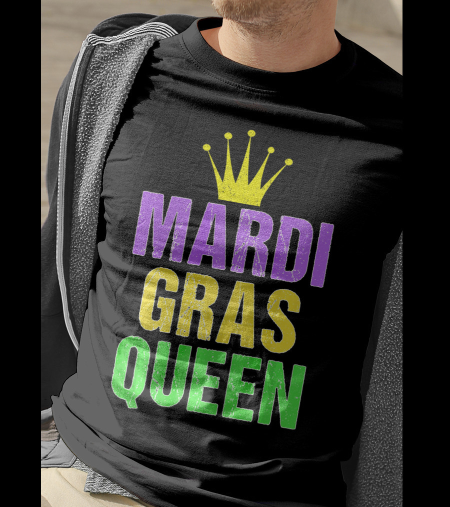 Mardi Gras Queen Mardi Gras Crown Purple Yellow Green T-Shirt
