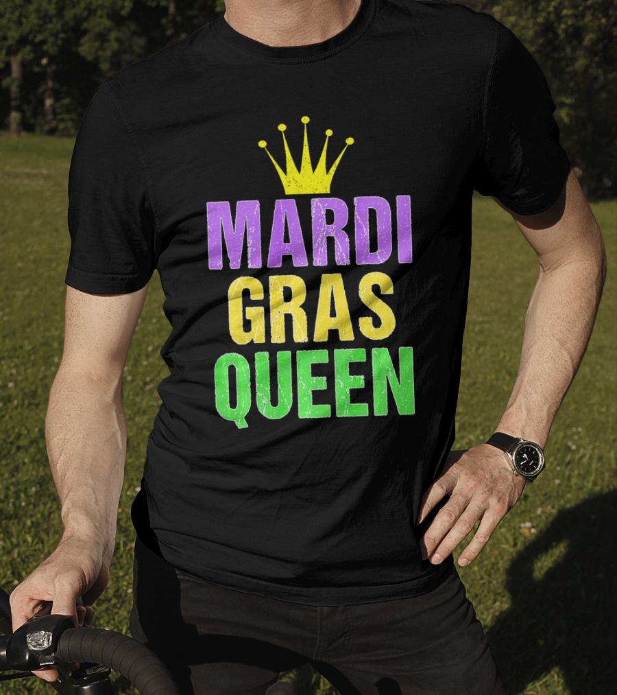 Mardi Gras Queen Mardi Gras Crown Purple Yellow Green T-Shirt