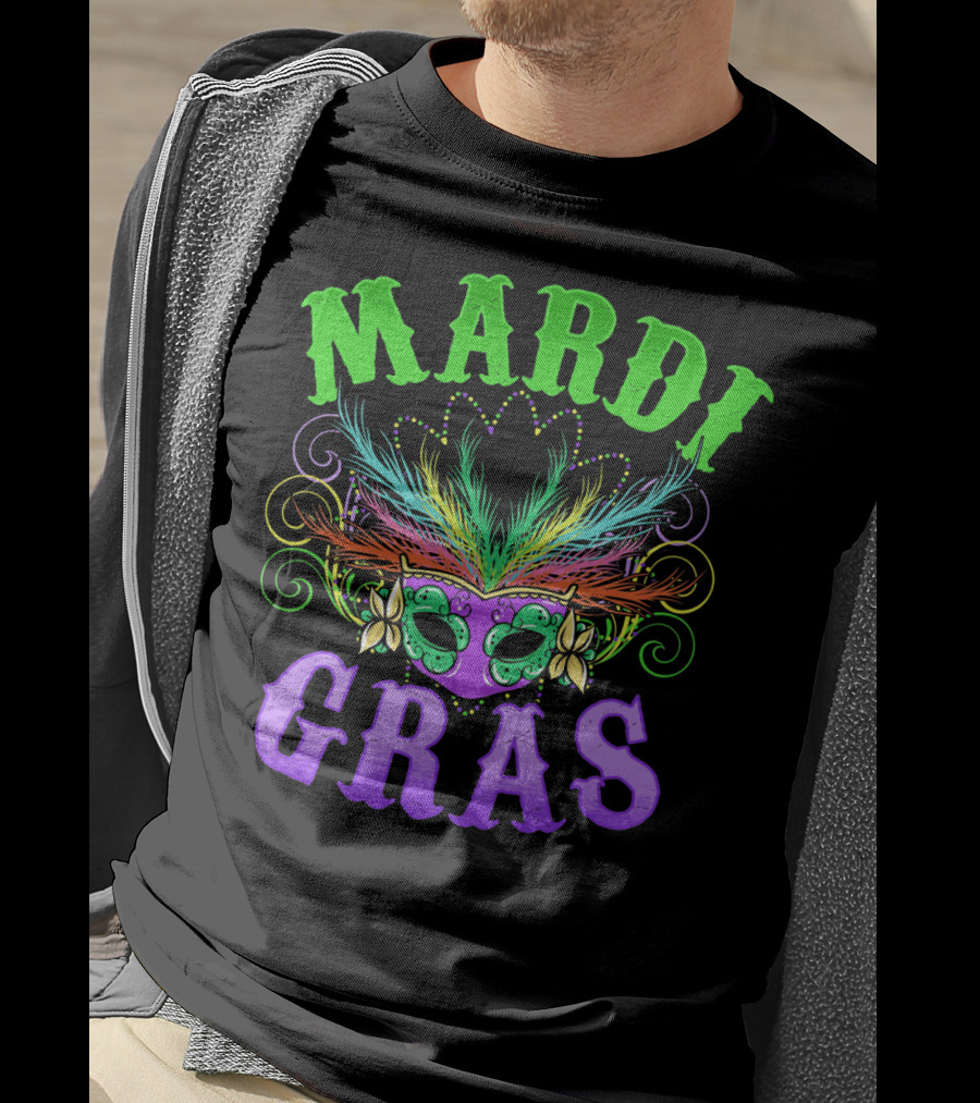 Mardi Gras Feather Mask Festival T-Shirt