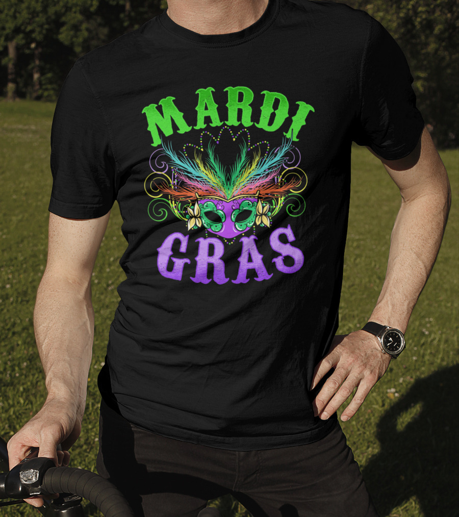 Mardi Gras Feather Mask Festival T-Shirt