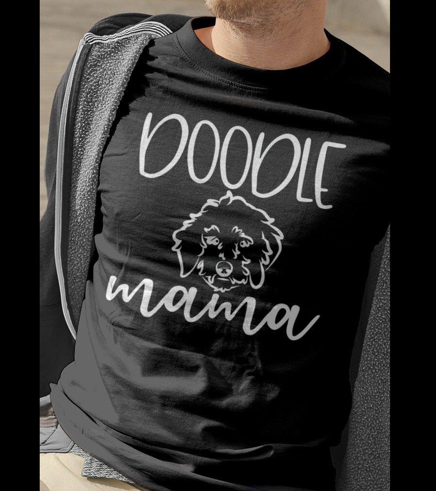 Doodle Mama Dog Mom GoldenDoodle Sketch T-Shirt