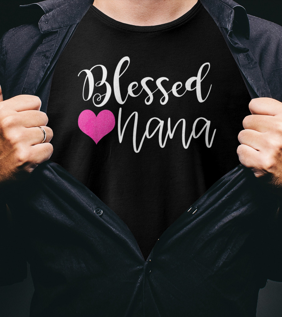 Blessed Nana Pink Heart T-Shirt