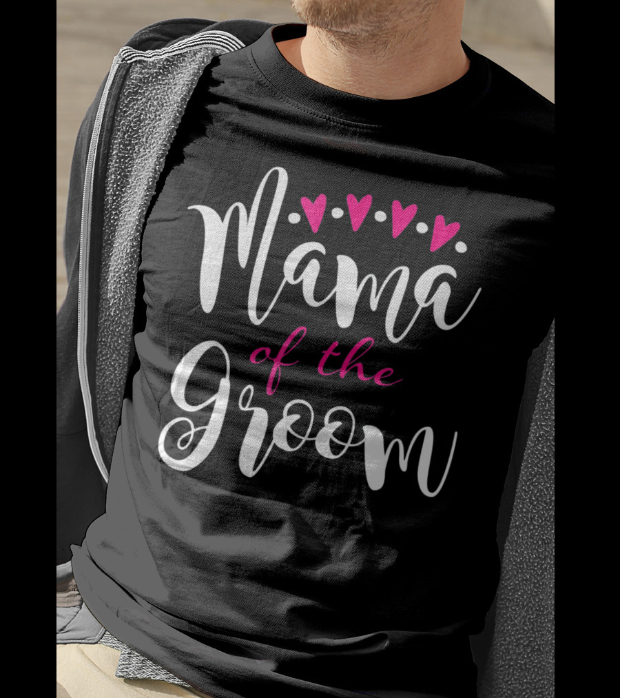 Mama Of The Groom Hearts Wedding T-Shirt