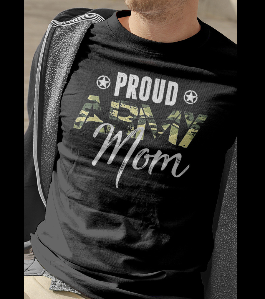Proud Army Mom Military Mothe Star Camo T-Shirt