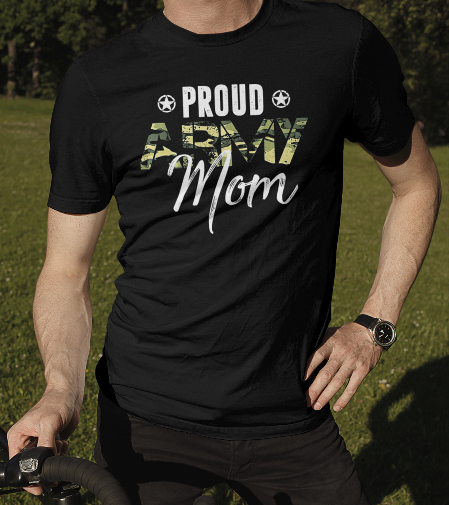 Proud Army Mom Military Mothe Star Camo T-Shirt