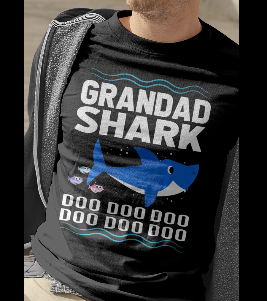 Grandad Shark Doo Doo Doo Doo Doo Doo Funny Baby T-Shirt