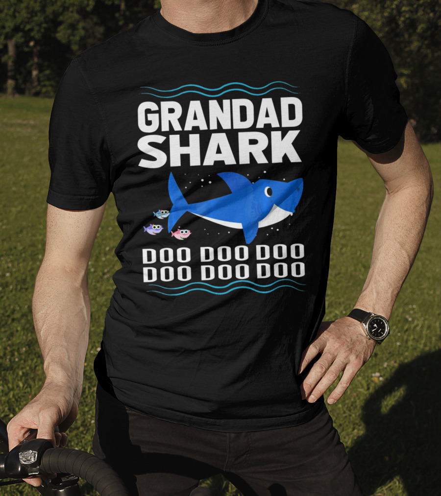 Grandad Shark Doo Doo Doo Doo Doo Doo Funny Baby T-Shirt