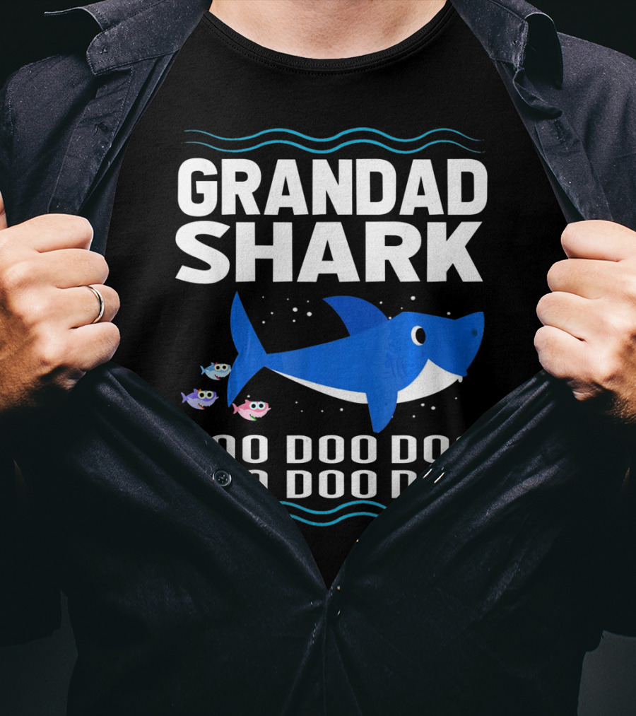 Grandad Shark Doo Doo Doo Doo Doo Doo Funny Baby T-Shirt