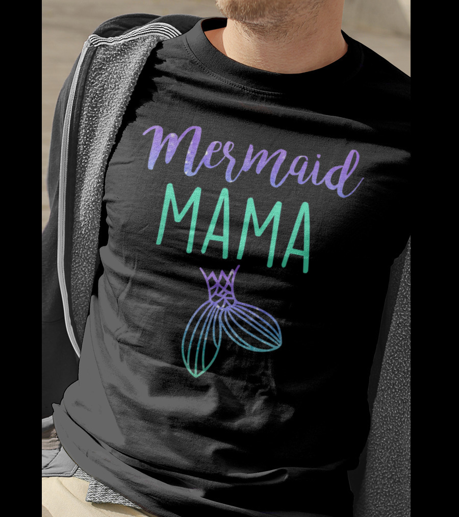 Mermaid Mama Mom Mermaid Birthday Party Mama Mermaid Tail T-Shirt