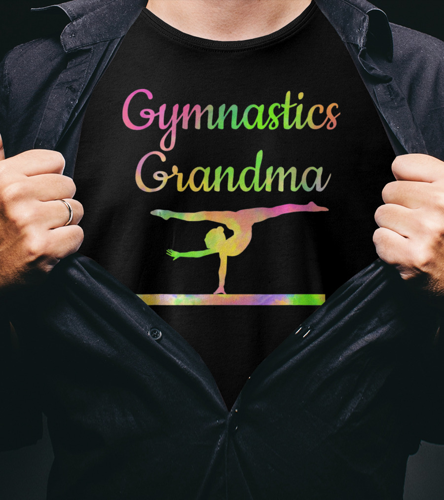 Colorful Gymnastics Grandma On Balance Beam T-Shirt