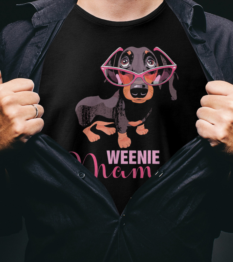 Weenie Mama Cute Dachshund Sunglasses T-Shirt