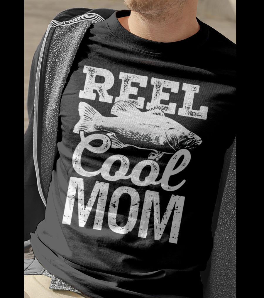 Reel Cool Mom Fishing Angler Bass Fish T-Shirt