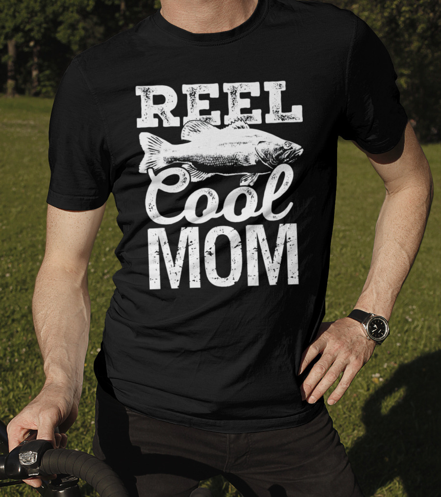 Reel Cool Mom Fishing Angler Bass Fish T-Shirt