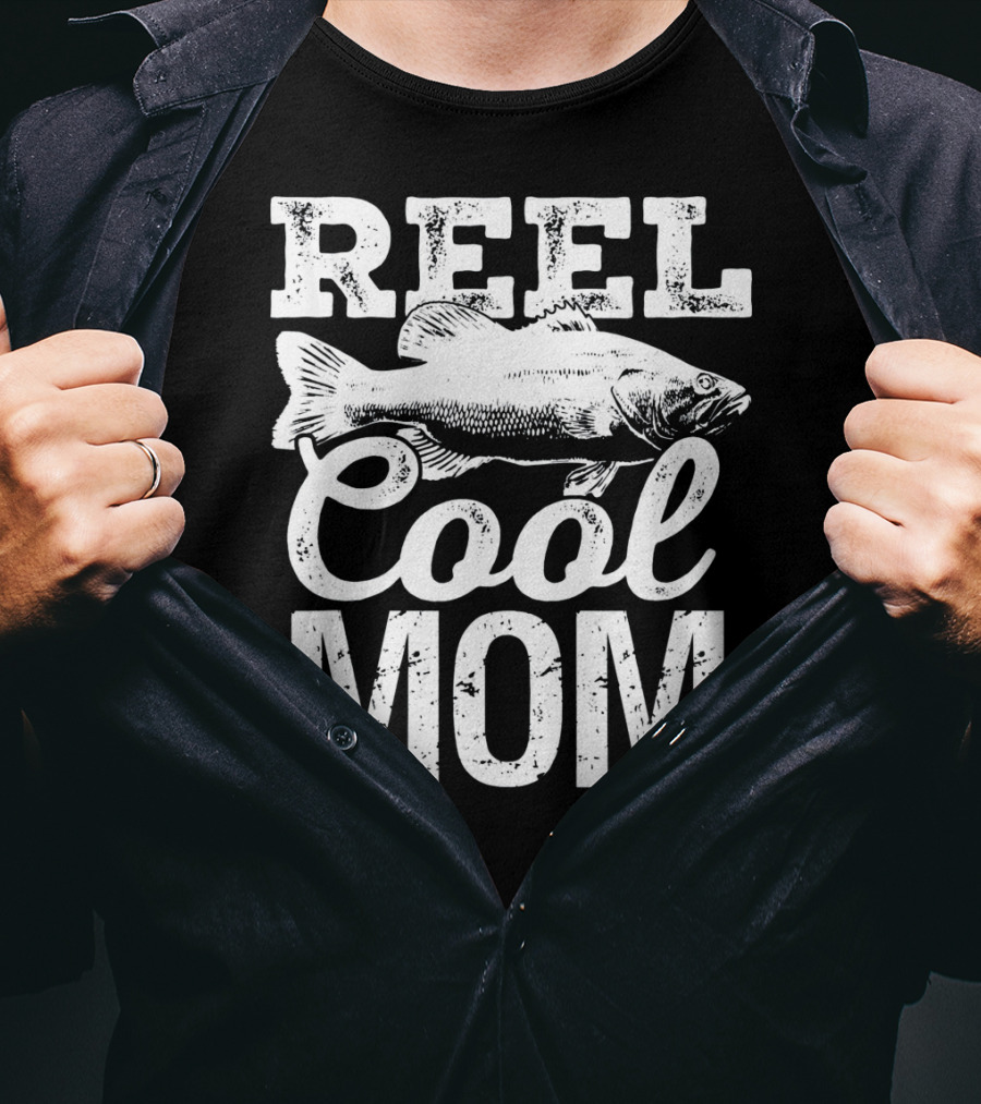 Reel Cool Mom Fishing Angler Bass Fish T-Shirt