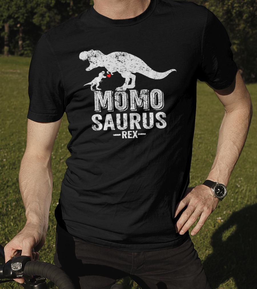 Momo Saurus Rex Dinosaur Family Love T-Shirt