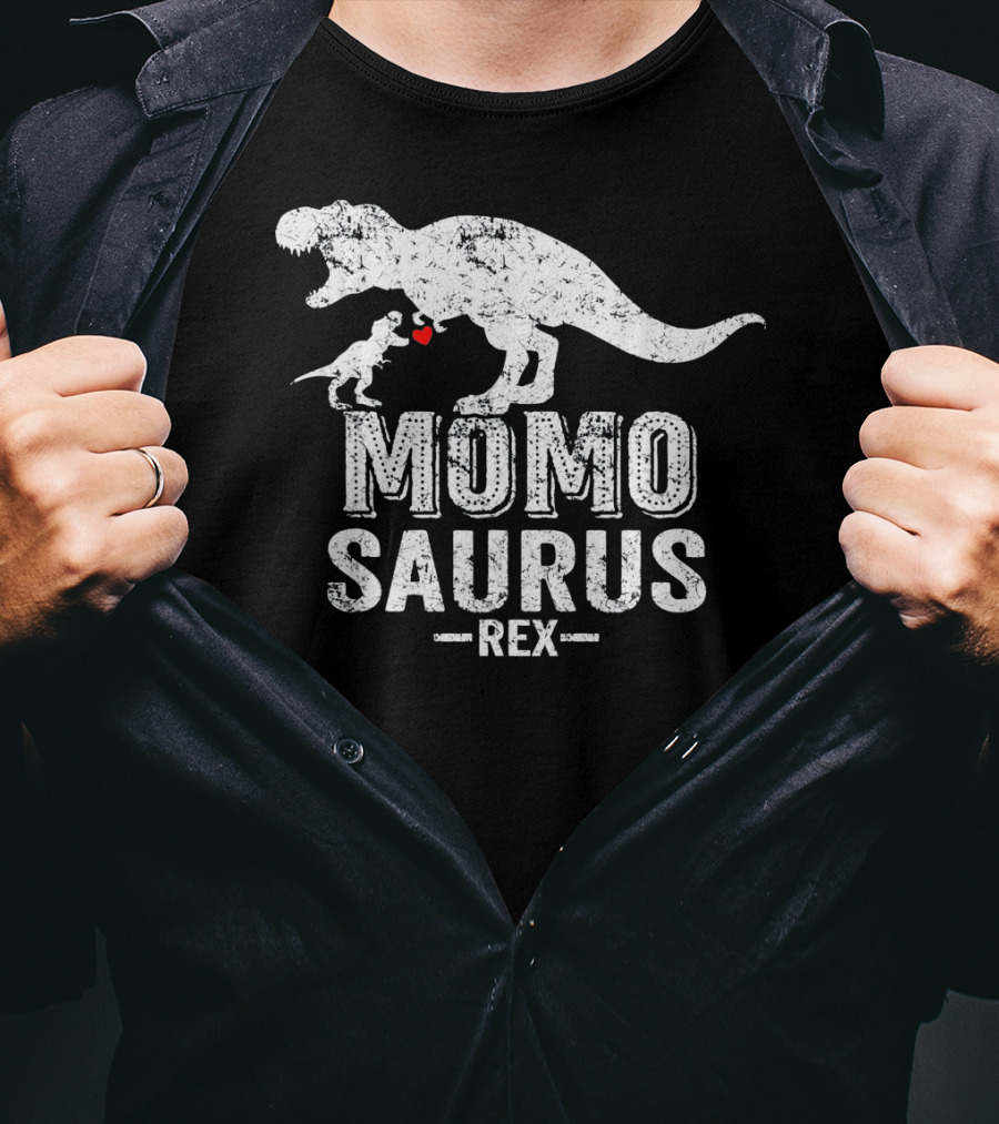 Momo Saurus Rex Dinosaur Family Love T-Shirt