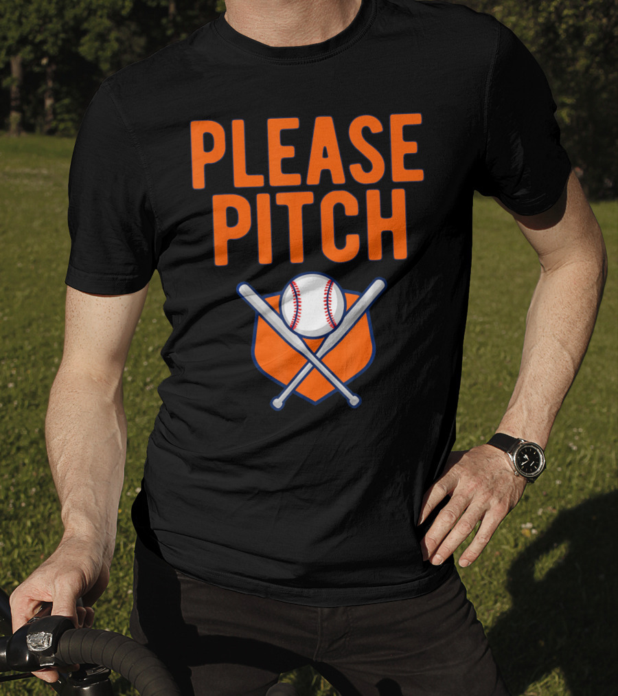 Please Pitch Baseball Funny Adult T-Shirt