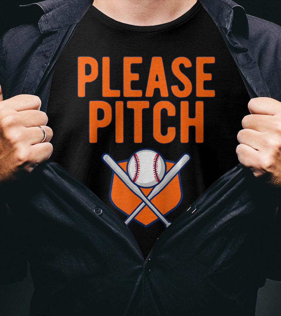 Please Pitch Baseball Funny Adult T-Shirt