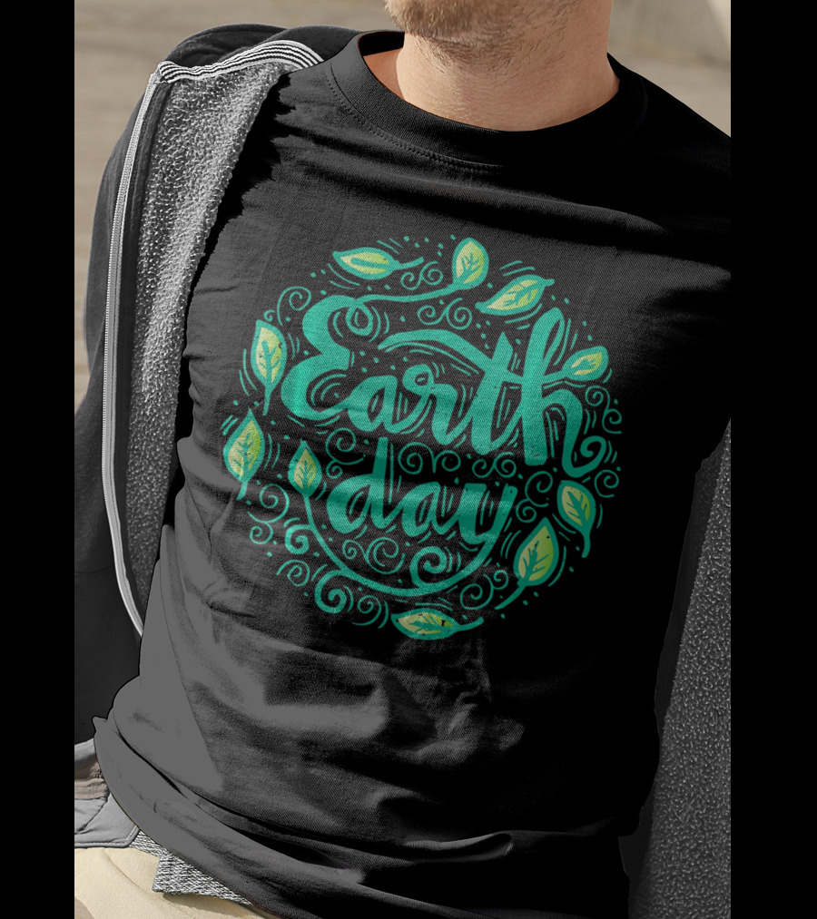 Earth Day Green Leaf Swirl T-Shirt